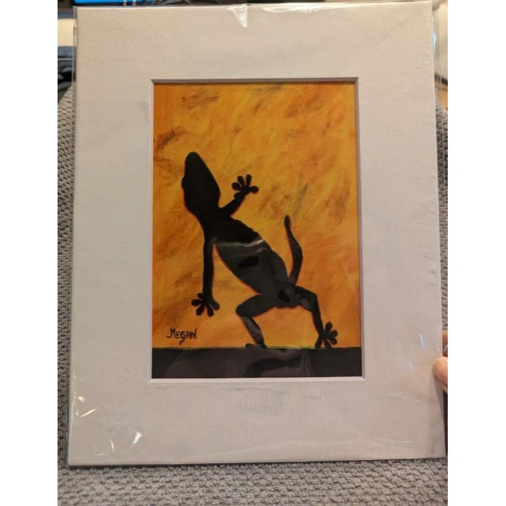 Dancing Gecko 8x10 Matted Print Artwork from Hawaii